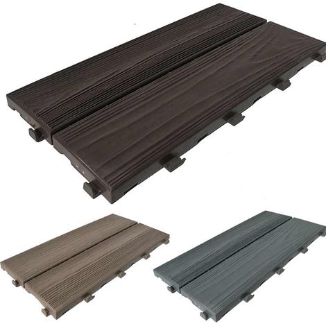 PIASTRELLA PLASTICA EFFETTO LEGNO MARRONE CONFEZIONE 14 PEZZI