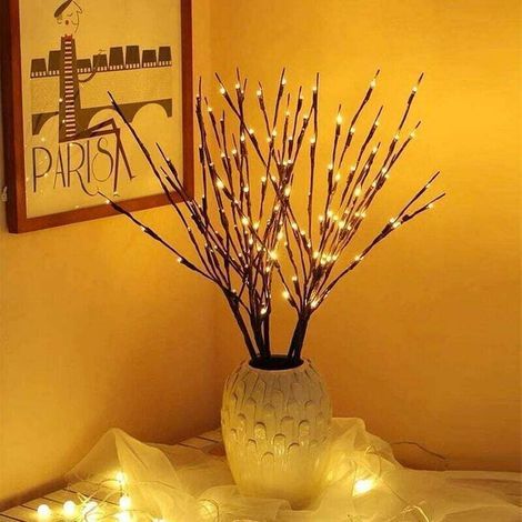 3er-Set Lichterketten für den Weihnachtsbaum, für drinnen und draußen, 60 LEDs, wasserdicht, warmweiß, 76 cm, inklusive Netzteil, zum Dekorieren von Baumzweigen für Weihnachten, Ostern und Halloween. (1/4)