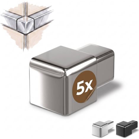 Dalsys Embout pour rail à carrelage profil carré en acier inoxydable, profil à carrelage - Poli 12,5mm, 5 pièces