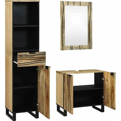 Maison Exclusive - Set di mobili per il bagno 3 pcs Marrone Legno multistrato