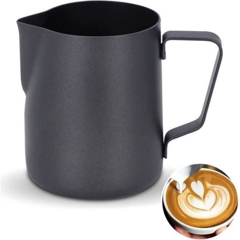 Pot à lait - Non spécifié - 350ml - Acier inoxydable 304 - Noir - Design anti-goutte (1/4)