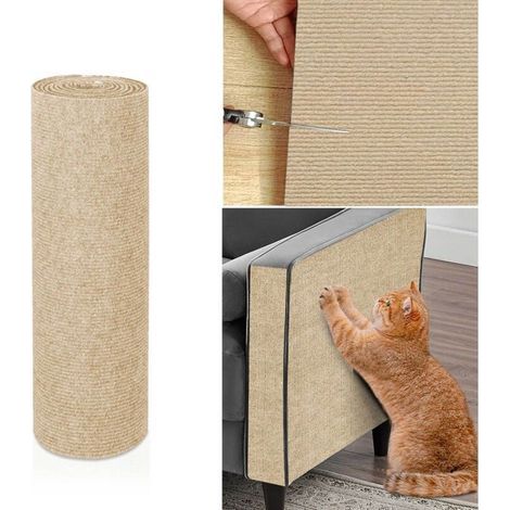 Protection Canape Chat Anti Griffe, Protecteur de Rayure Chat Protecteurs, Autocollant de Protection, Protecteur de Rayure pour Meubles Porte MurTapis Comptoirs 2mX40cm Kaki (1/5)
