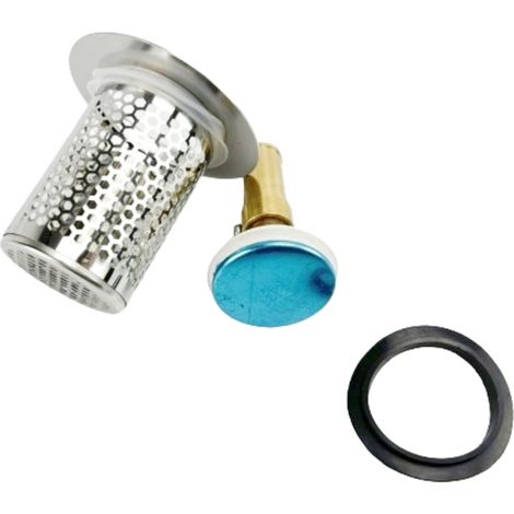 Couvercle de bonde de lavabo escamotable en acier inoxydable 304 avec récupérateur de cheveux - Crépine anti-obstruction facile à installer pour cuisine et baignoire (Argent) (1/5)
