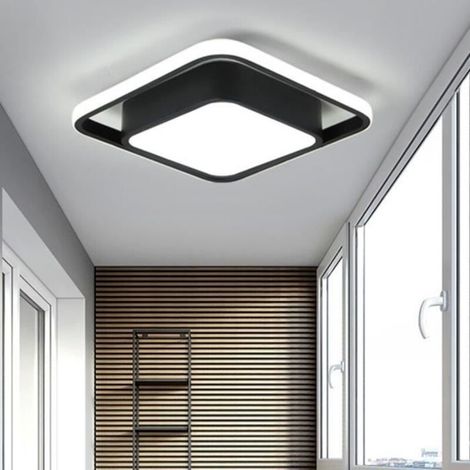 Utoopie LED Plafonnier 16 W Moderne Carré, Noir Lampe de Plafond lumière blanche, 1pcs idéale pour salle de bain couloir chambre (1/3)