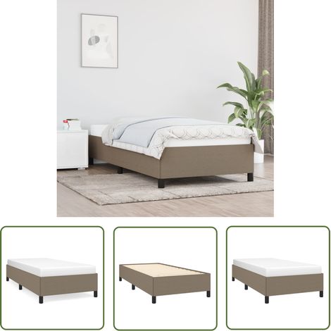 The Living Store Bettgestell ohne Matratze Taupe 100x200 cm Stoff - Bettrahmen - Doppelbett - Lattenrost - Schlafzimmermöbel - Boxspringbetten (1/5)