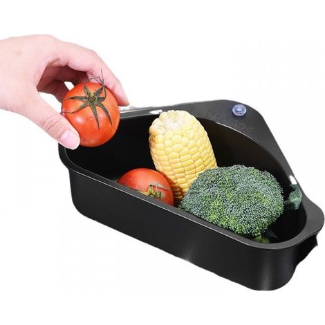 Support de rangement pour évier égouttoir triangulaire Panier de vidange pour évier Panier de vidange pour évier égouttoir éplucheur (1/5)