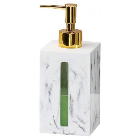 BUNTHAUS (Blanc)Distributeur De Savon pour Salle De Bain avec Pompe en Métal 500 ML,Distributeur carré de Savon pour Les Mains et de Lotion pour comptoir de Salle de Bain,Distributeur À Pompe Vide (1/4)