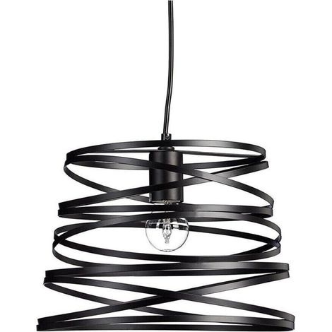 YMYNY Suspension moderne avec abat-jour en métal perforé noir Vortex A08 - (1/4)