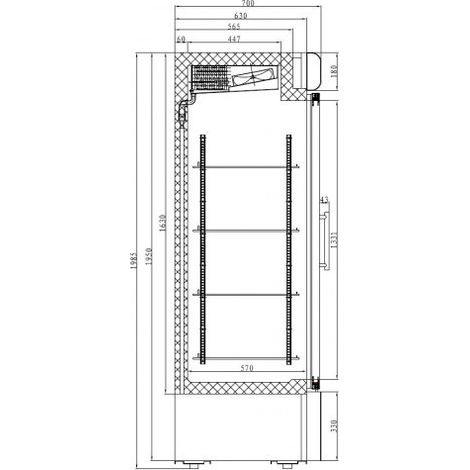 Armoire réfrigérée vitrée 920 litres - Négative - Combisteel (1/2)