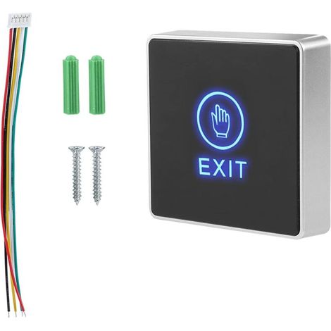 Pulsante di sblocco porta, pulsante di sblocco porta, indicatore LED per sistema di controllo accessi porta con luce blu, uscita