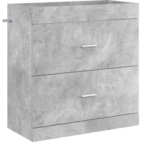 Gabinete de baño debajo del lavabo Gris Hormigón vidaXL