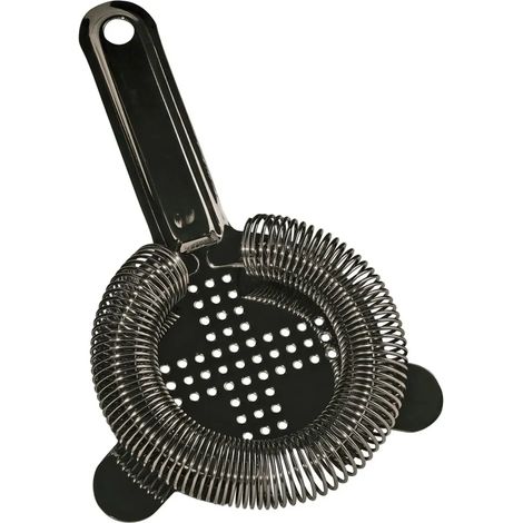 Passoire à cocktails CROSS en acier inoxydable 304 Gunmetal black - Design croisé innovant pour filtration parfaite des ingrédients, poignée spirale ergonomique, idéal pour bartenders professionnels