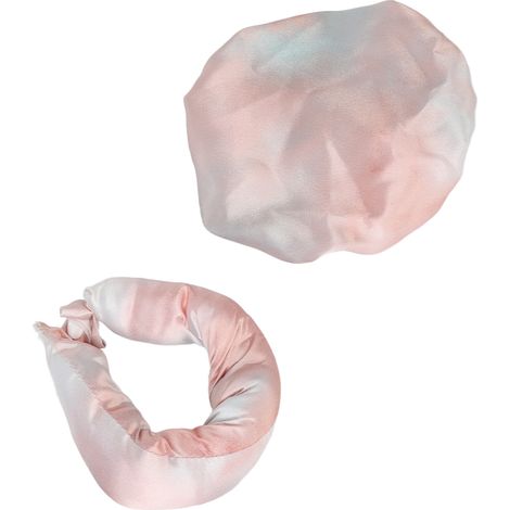 Rouleau Bigoudis Sans Chaleur Satiné Portable Tie Dye Bandeau Boucleur Nocturne Orange Clair Maison (1/5)