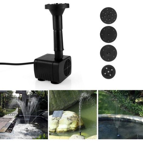 Solarbrunnenpumpe, Wasserpumpe mit 1,2-W-monokristallinem Solarpanel für Gartenteiche, Fischteiche, kleine Teiche, Schwarz (1/3)