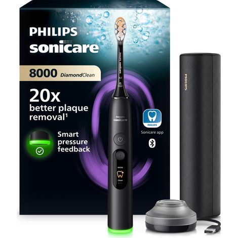 Cepillo de dientes eléctrico sónico Philips DiamondClean 8000 HX8311/12, 1 unidad. (1/5)