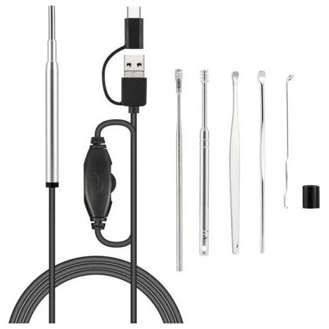 Kaelt - Mini caméra endoscopique médicale 3,9 mm, étanche, USB, pour inspection, pour téléphone Android OTG, PC, endoscope oreille-nez (1/4)