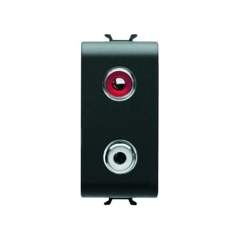 CONNECTEUR DOUBLE RCA 1M CHORUS NOIR GEWISS GW12453