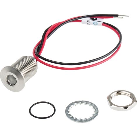 Voyant de panneau à LED LED lumineux Rouge RS PRO, dia. 10mm, 1.8 3.3V c.c., IP67 ( Prix pour 1 )