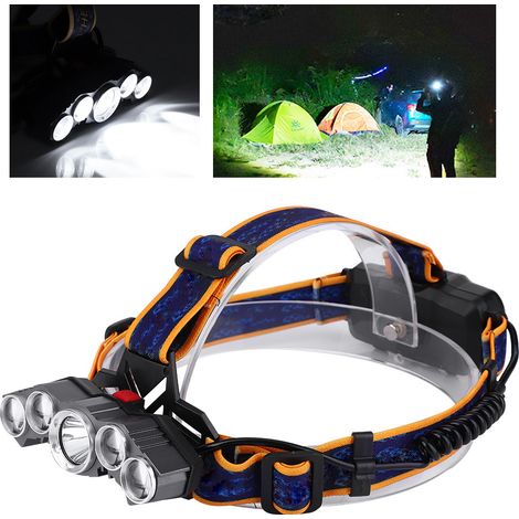 Lampe Frontale Puissante 20000lm Rechargeable USB Imperméable pour Randonnée Camping Chasse (1/5)