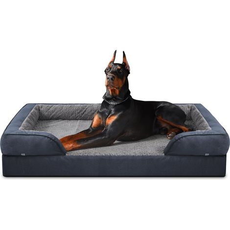 JOEJOY Letto ortopedico per cani di grandi dimensioni XXL, letto per cani in memory foam con rivestimento sfoderabile e lavabile, cuscino con struttura a nido d'ape e fodera impermeabile, grigio scuro (1/5)