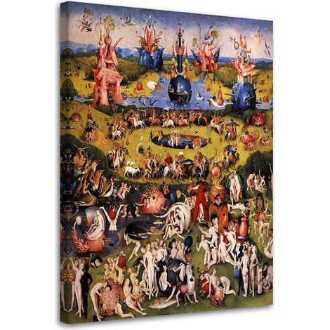 Tableau sur toile, Jardin d'Eden - Reproduction H. Bosch - 60x90 (1/5)
