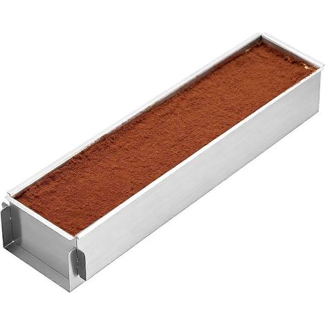 Rectangle moule gâteau acier inoxydable Tiramisu moule amovible latéral 6 cm Deep rectangulaire plaque cuisson Tiramisu (1/5)