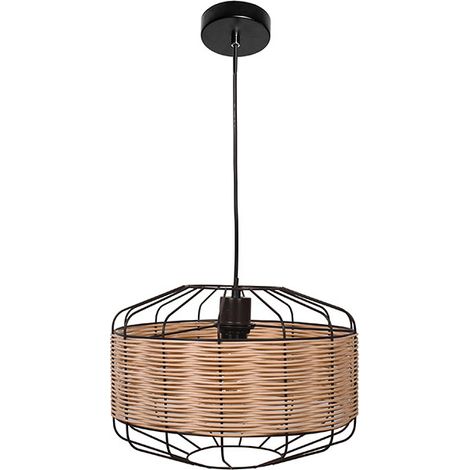 Lámpara de techo colgante SOLANGE 35d Rattan Márron (1/3)