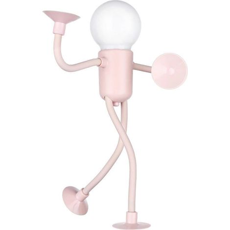Lámpara de noche infantil con forma de hombre bombilla - Lámpara de escritorio mini con ventosa, modelo 2024, con forma intercambiable. (1/5)