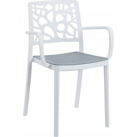 Chaise K33-FX blanche (assise grise) (1/5)