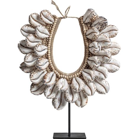 Sculpture Coquillages Blanc/Marron Style Ethnique - Ivoire marin nuancé de marron (1/4)