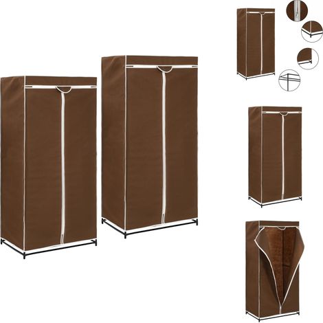 Kleiderschränke 2 Stk. Braun 75×50×160 cm - Garderobe - Kleiderschrank - Textilschrank - Stauraum - Wohnzimmer Dekoration (1/5)