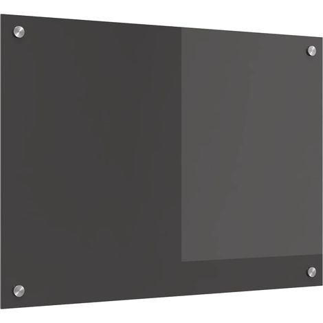 Salpicadero de cocina moderno de 70 x 50 cm resistente al calor diseño elegante fácil de instalar vidrio templado gris oscuro 020058448 (1/5)