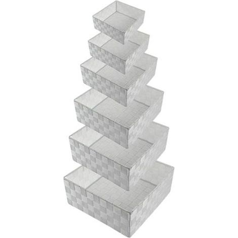 Cleafe - 6 Pz Scatola In Tessuto Contenitori Organizer Bagno Armadio Porta Oggetti Grigio 79073 - (1/3)