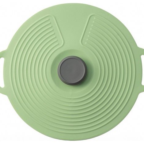 Tapa de silicona con ventosa, ideal para tazas, ollas y cuencos, mantiene la cocina limpia (verde, 15,2 cm, 2 unidades). (1/5)