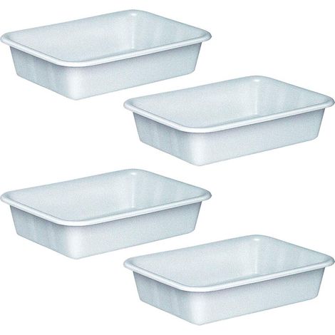 BRB Lot de 4 bacs à pâtes - Dimensions : 610 x 440 x 150 mm - Capacité : 25 l - Blanc