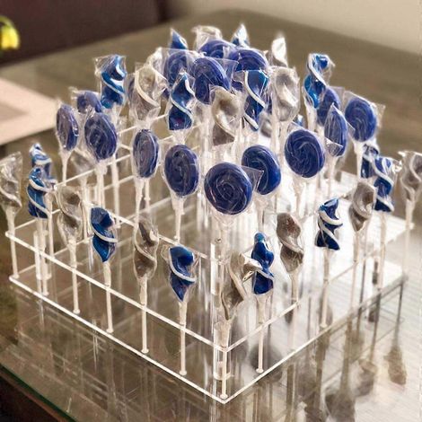 Présentoir élégant à sucettes à 4 niveaux en acrylique transparent, 56 emplacements pour bonbons (1/4)