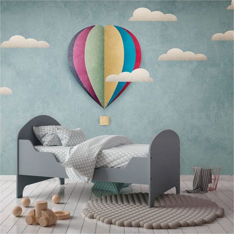 Sfondo fotografico Profhome 383011 Carta da parati TNT goffrata a caldo liscia per bambini opaca blu bianco rosso lilla 3,71 m x 2,8 m (1/4)