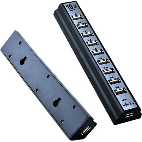 Répartiteur USB, hub USB 10 ports, répartiteur USB 10 bits avec alimentation, hub USB 10 trous