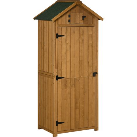 Outsunny Capanno Casetta da Giardino Legno Impermeabile 3 Mensole
