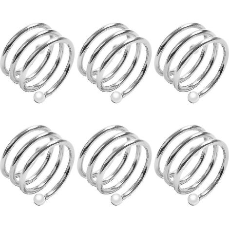 Lot de 6 ronds de serviette en maille, ronds de serviette, décoration pour la vaisselle de fête (1/4)