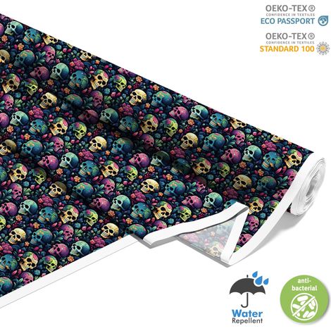 TISSUS DÉCORATIFS D'EXTÉRIEUR OXFORD - Motif Crâne I DX4477 (1/5)
