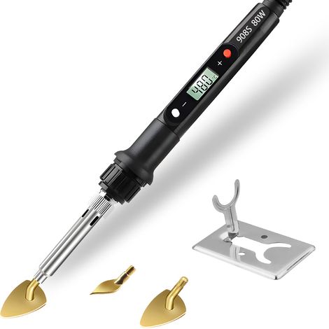 Fer à repasser compact avec contrôle numérique de la température, mini outil chauffant portable de 80 W pour les projets de couture et les accessoires.