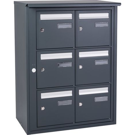 Decayeux – Boîte aux lettres LANG SFA extérieure B6 RAL7016 – Fixation murale – Acier galvanisé – Résistante aux intempéries – Pour usage extérieur (1/2)