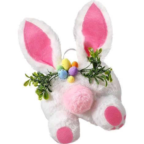 Lapins en peluche multi-usages à suspendre pour Pâques et décorations de Noël comme décoration de sapin ou décoration murale à la maison (1/5)