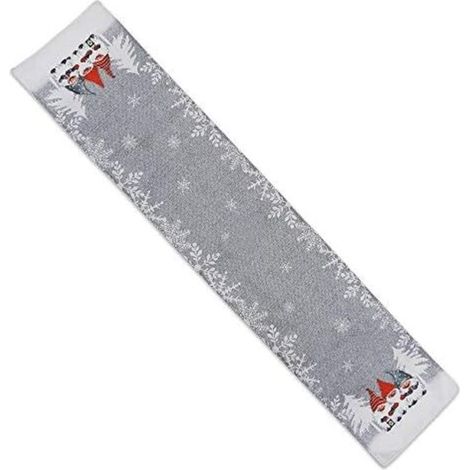 1 PièCes Table de NoëL PèRe NoëL et SyméTrie de Flocon de Neige Aux Deux ExtréMitéS Linge de Table DéCoratif Drapeau de Table Gris (1/5)