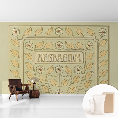 Tapete Vliestapete mit Kleber- abwaschbar - Raumgestaltung Schlafzimmer Wohnzimmer Tapete Pflanzliches Ornament 416x254 cm (1/5)