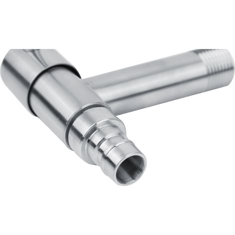 Wandmontierter Wasserzulaufhahn für Waschmaschinen, G1/2" Edelstahl - Wasserhahn Silber 236 g (1/5)