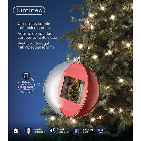 Boule vidéo décorative D16 cm avec écran et haut-parleurs (1/2)