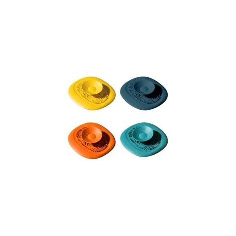 4er-Set Silikon-Abflussstopfen, Universal-Badewannenstopfen, Schutzfilter für Böden, Waschküchen, Küchen und Badezimmer (4 Farben) - Crezuo (1/4)