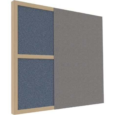PROVOST - Panneau acoustique bureau réglable en hauteur - Gris - Structure bois et isolant jean recyclé